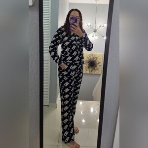 Stylish Black Juicy Suade Jogger Set